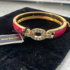 NWT Juicy Couture Pink and gold bracelet with Rhinestone Bracelet Vintage